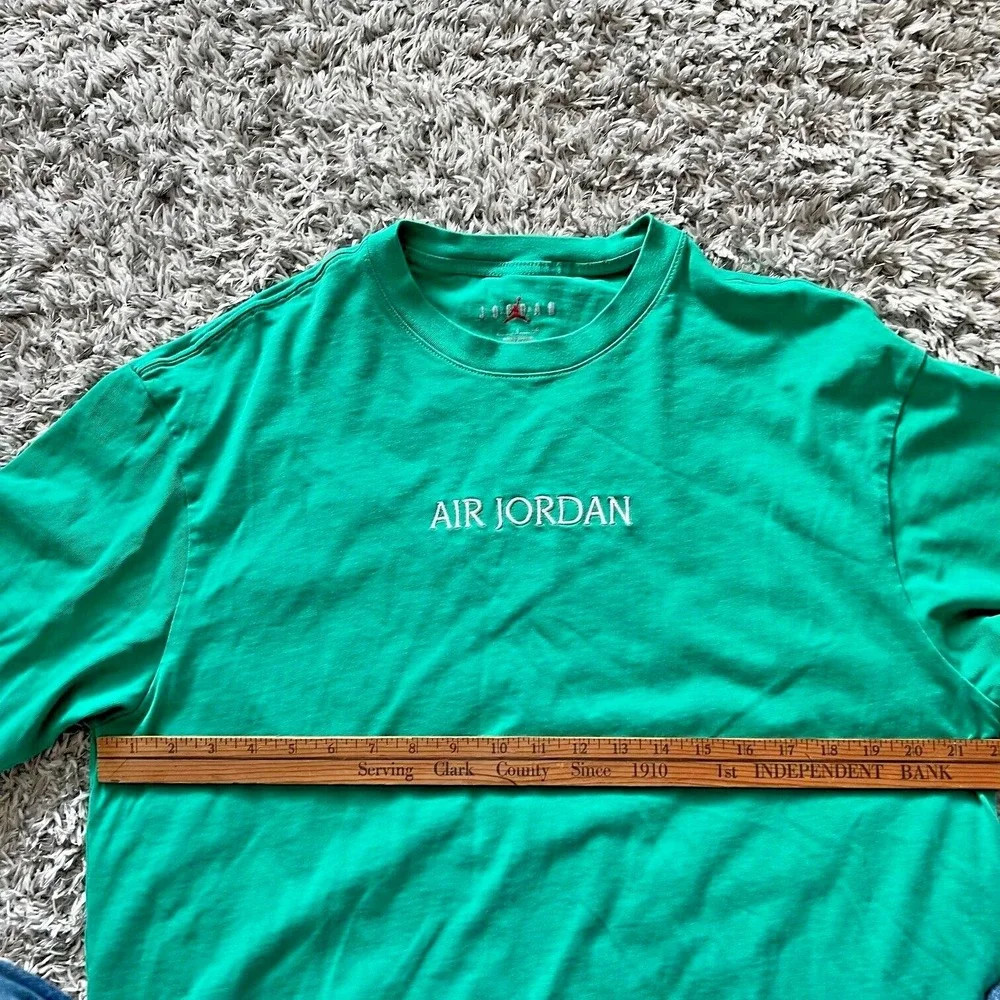 Nike Air Jordan T-Shirt‎ Spellout Embroidered Roma Green Sz L Men's DO6098 Y2K